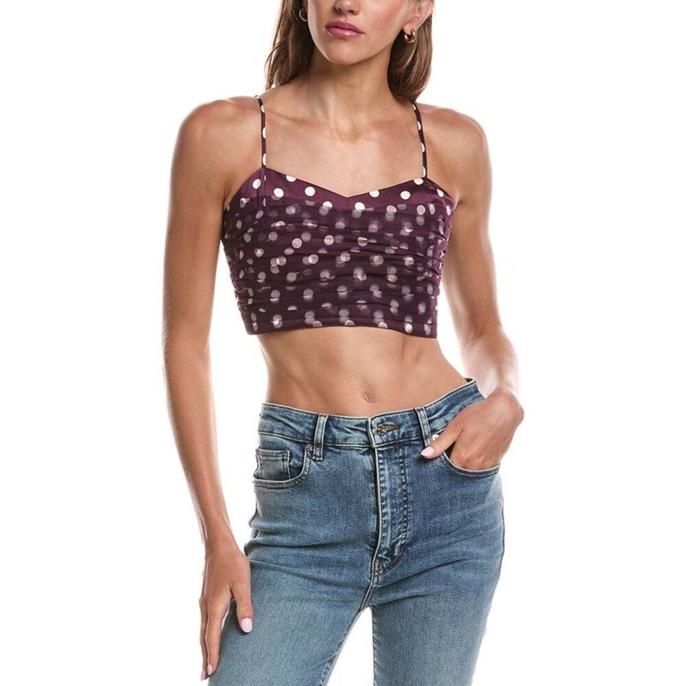 Cinq À Sept Womens  Camille Polka Dot Selly Top, Purple